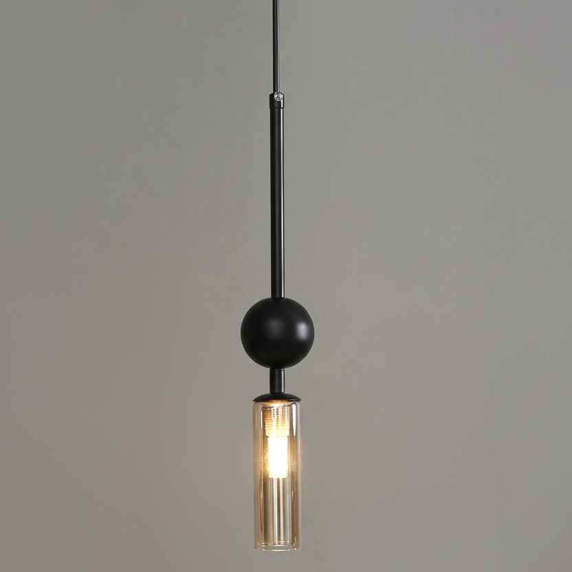 Elegant Glass Pendant Light | Black & Gold Design with Dimmable Feature | Perfect Kitchen Pendant Lighting for Modern Interiors