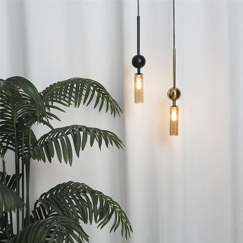 Elegant Glass Pendant Light | Black & Gold Design with Dimmable Feature | Perfect Kitchen Pendant Lighting for Modern Interiors