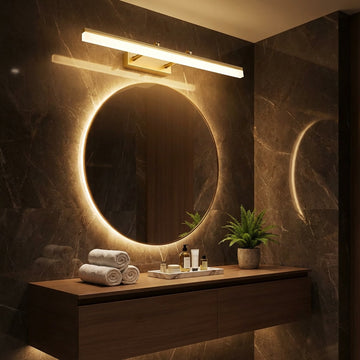 Elegant Gold Bathroom Vanity Light Bar with Adjustable Dual-Rod Design for Stylish Illumination