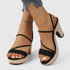 Elegant Heels | Black Wedding Shoes with Cushioned Insole | Adjustable Straps for All-Day Comfort