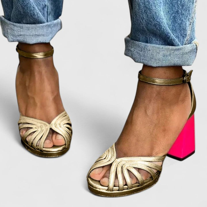 Elegant Heels | Women's Open Toe Design with Ankle Strap for Comfort