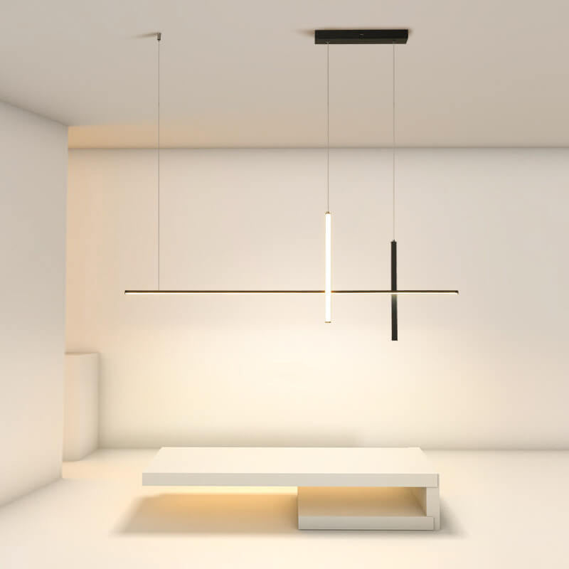 Elegant LED Chandelier | Modern Minimalist Design with Adjustable Height | Perfect Lighting Solution for Dining Rooms