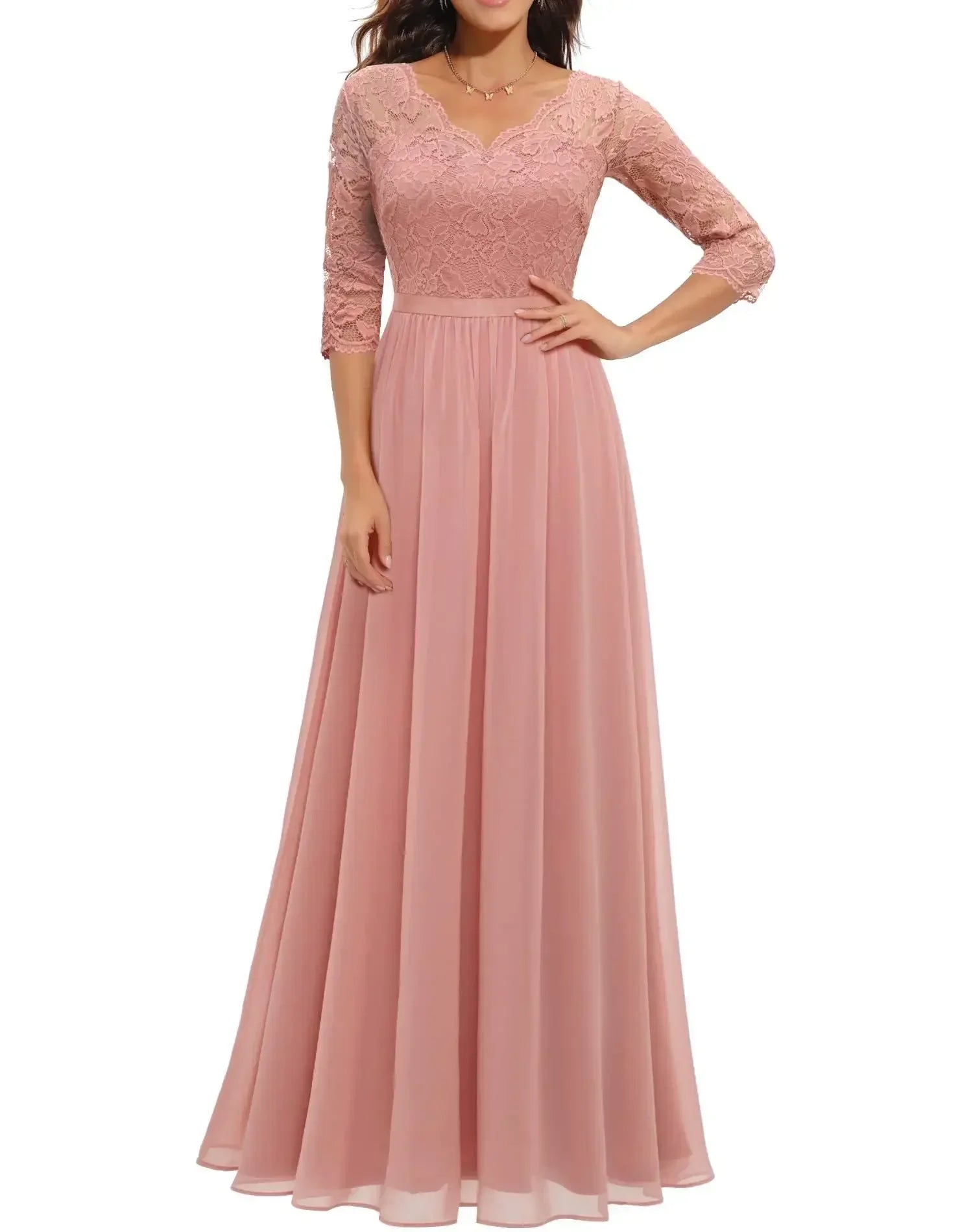 Elegant Lace Maxi Dress | Flattering Bodice with Flowing Skirt for Special Occasions