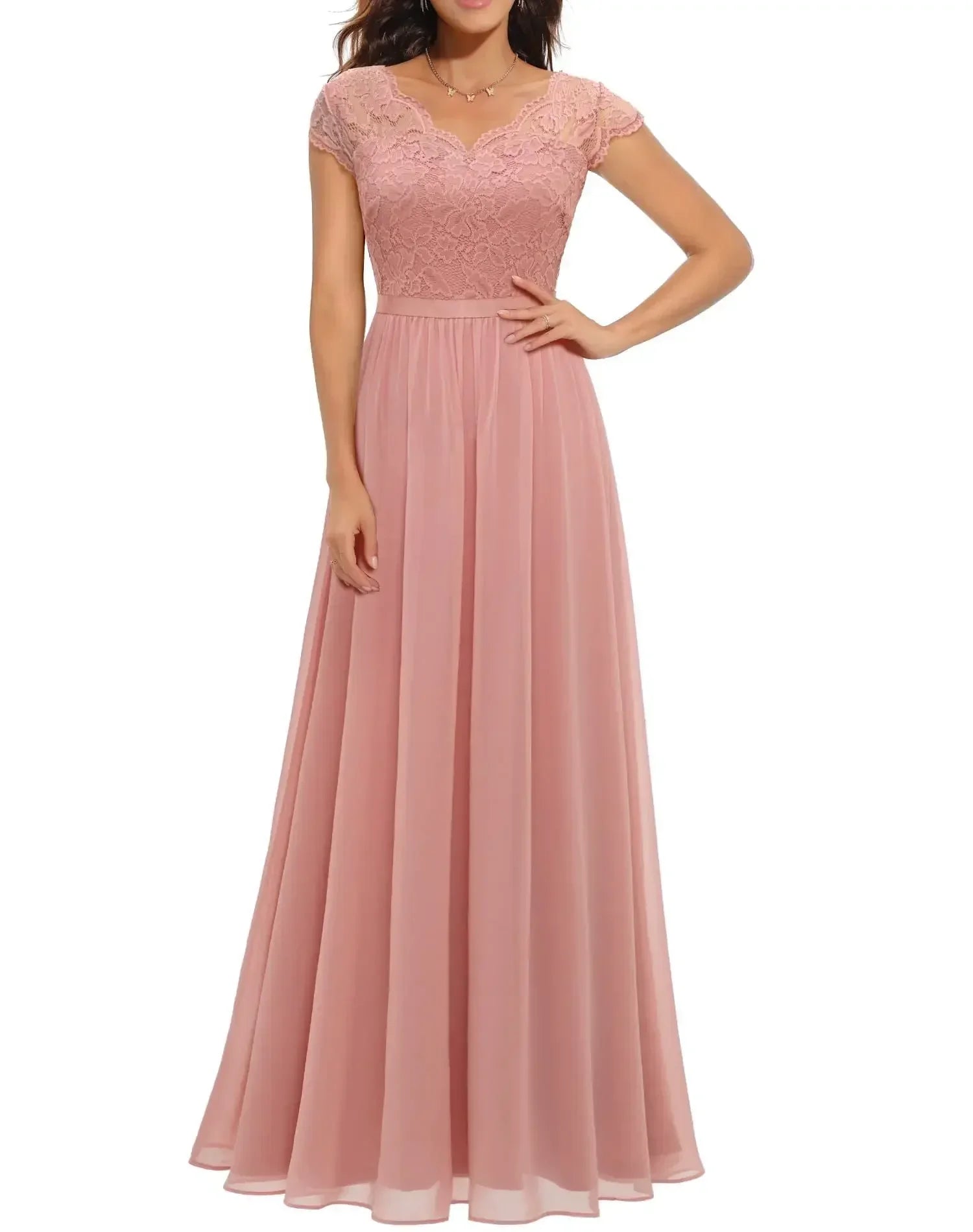 Elegant Lace Maxi Dress | Flattering Bodice with Flowing Skirt for Special Occasions