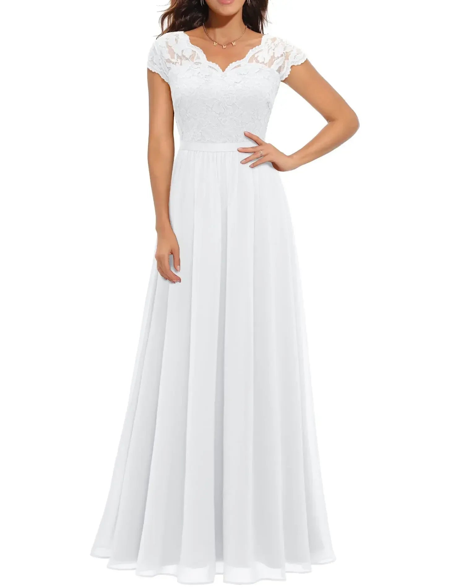 Elegant Lace Maxi Dress | Flattering Bodice with Flowing Skirt for Special Occasions
