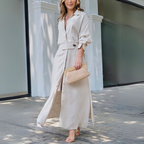 Elegant Maxi Dress | Flattering V-Neck Long Dress for Women with Airy Comfort