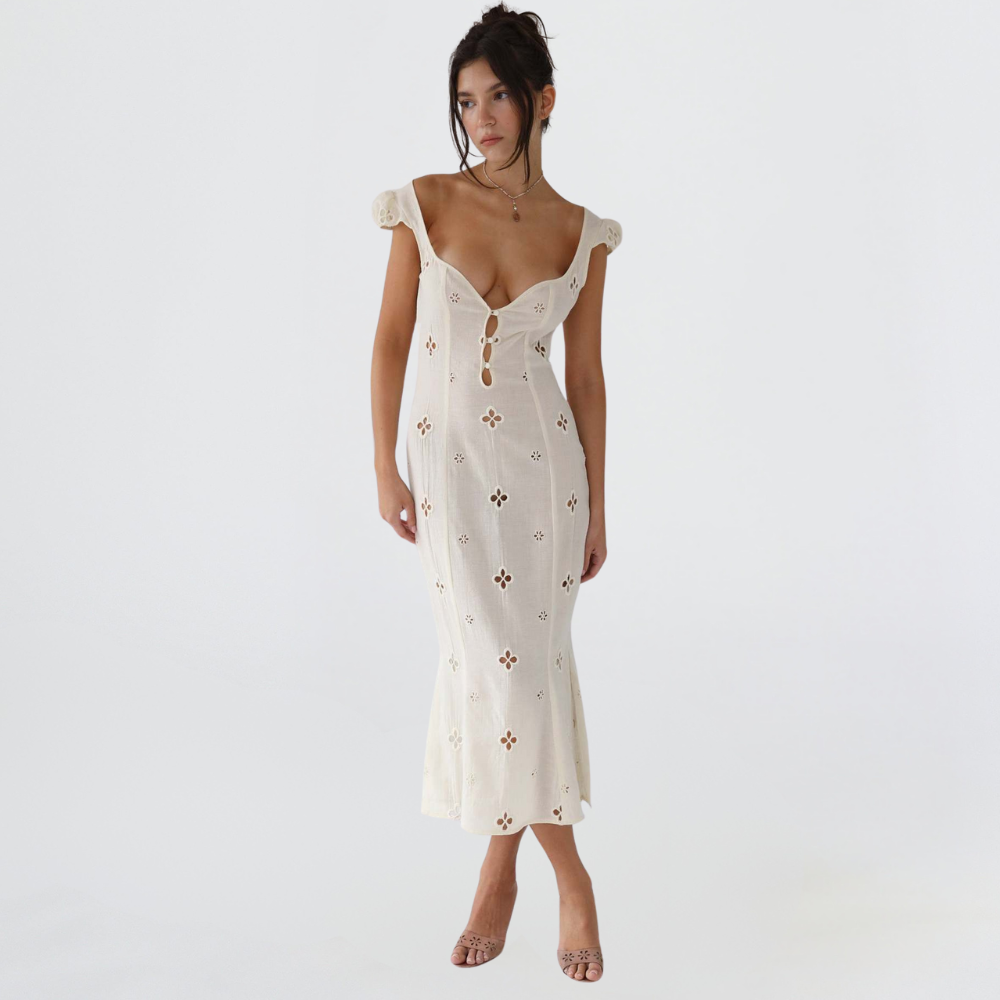 Elegant Mermaid Dress | Women's Dress with Sweetheart Neckline | Flattering Fit for Wedding Guests