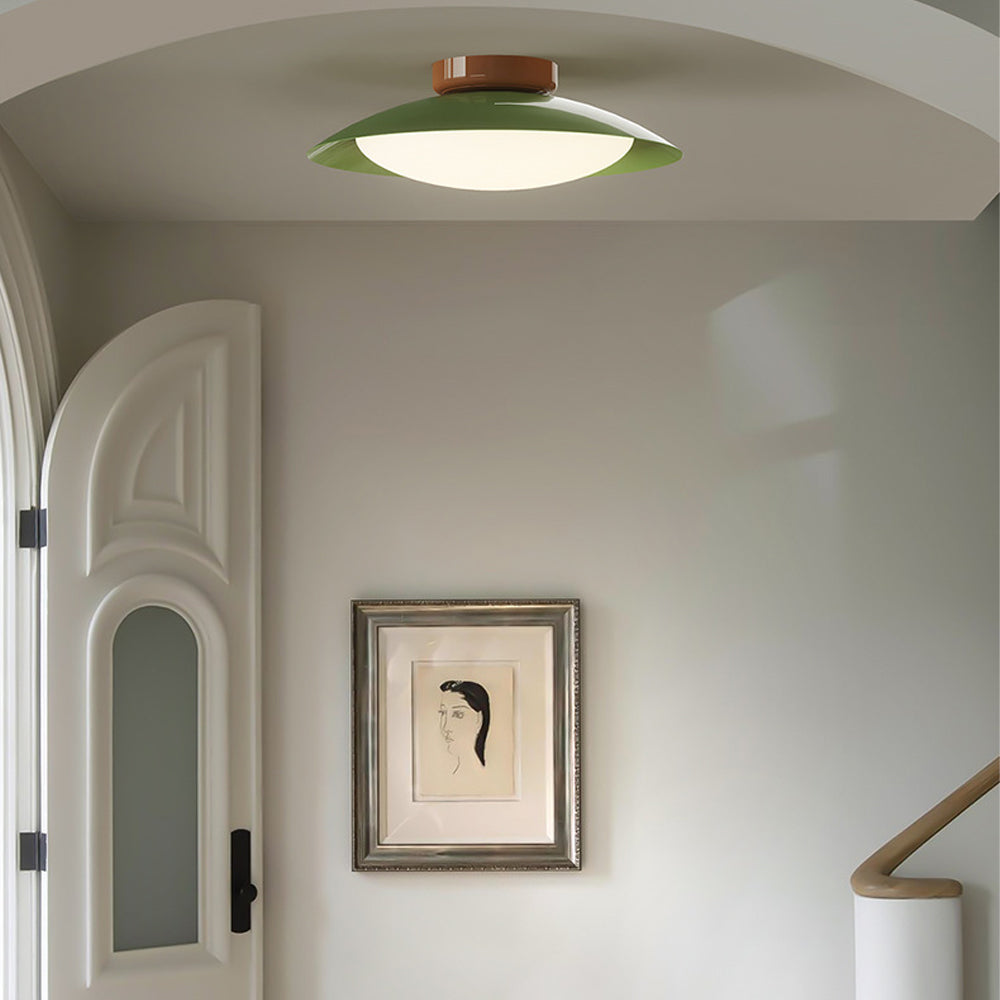 Elegant Mid-Century Flush Mount Ceiling Light with Ambient Glow | Versatile LED Fixture for Cozy Illumination