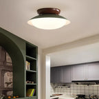 Elegant Mid-Century Flush Mount Ceiling Light with Ambient Glow | Versatile LED Fixture for Cozy Illumination