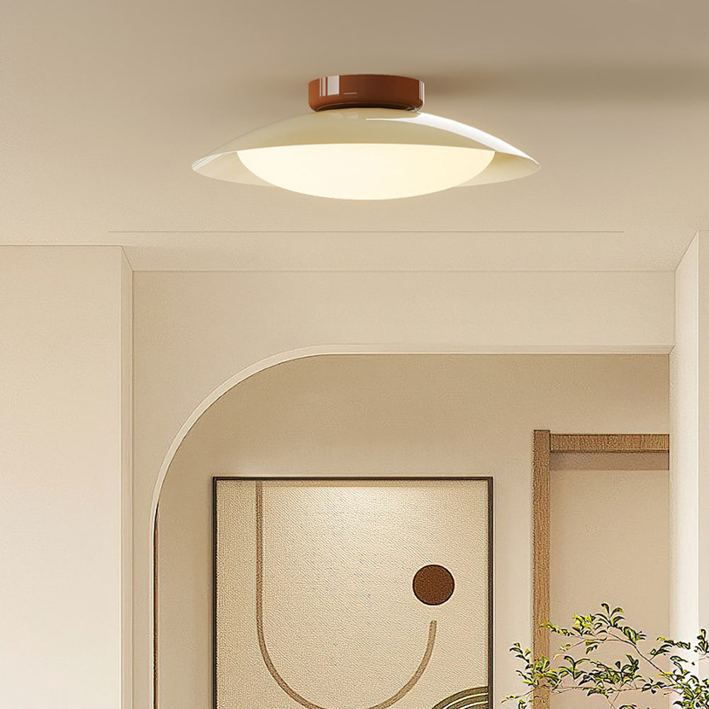 Elegant Mid-Century Flush Mount Ceiling Light with Ambient Glow | Versatile LED Fixture for Cozy Illumination