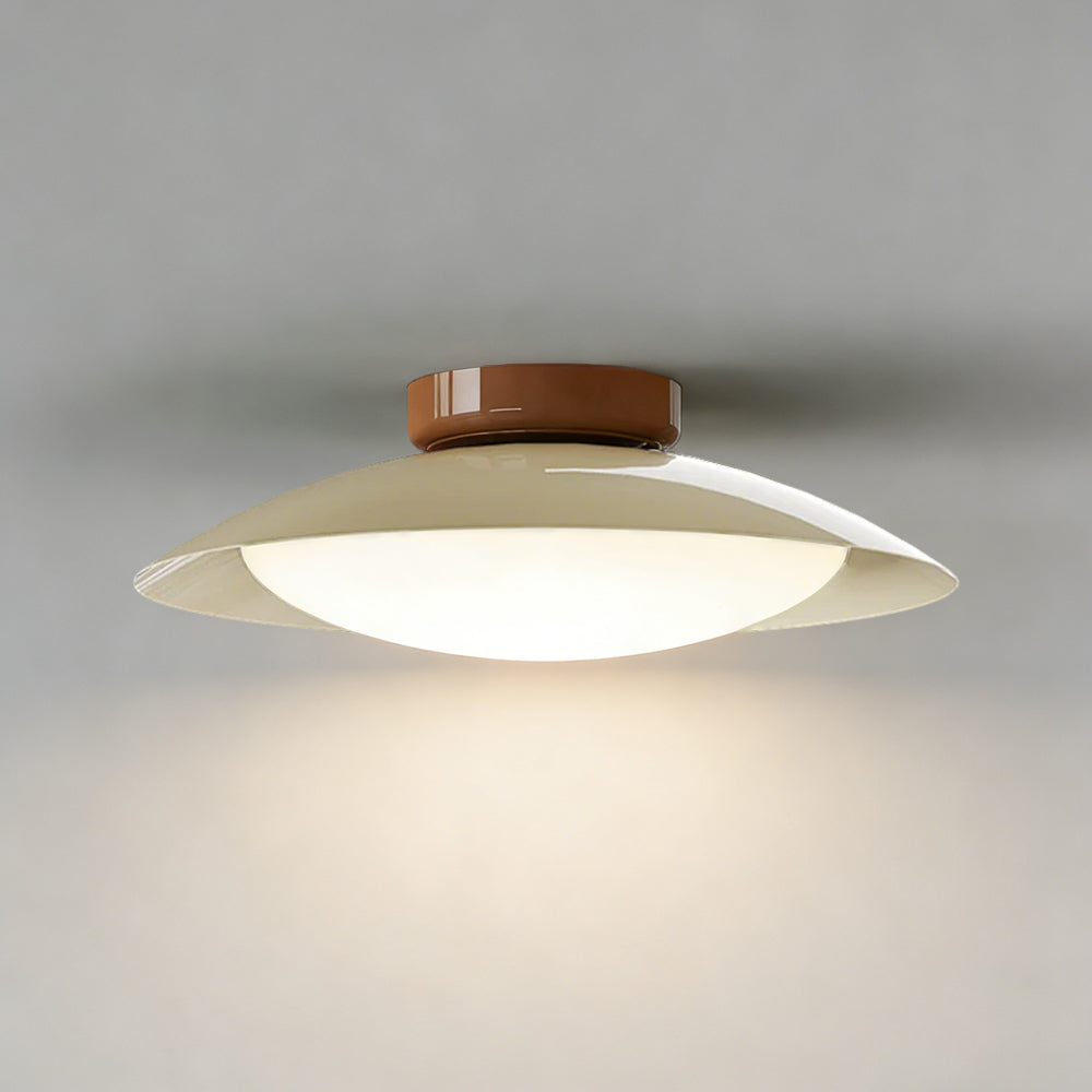 Elegant Mid-Century Flush Mount Ceiling Light with Ambient Glow | Versatile LED Fixture for Cozy Illumination