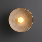 Japanese Wood Wall Sconce, Soft LED, Round Minimalist Light, Living Room