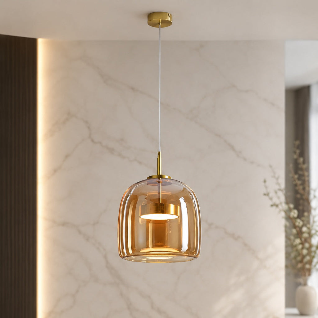Elegant Multi-Shade Pendant Light | Glass Kitchen Pendant Lighting with Adjustable Cord for Versatile Home Decor
