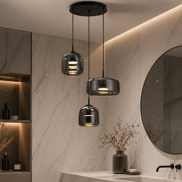 Elegant Multi-Shade Pendant Light | Glass Kitchen Pendant Lighting with Adjustable Cord for Versatile Home Decor