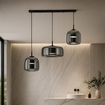 Elegant Multi-Shade Pendant Light | Glass Kitchen Pendant Lighting with Adjustable Cord for Versatile Home Decor