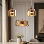 Elegant Multi-Shade Pendant Light | Glass Kitchen Pendant Lighting with Adjustable Cord for Versatile Home Decor