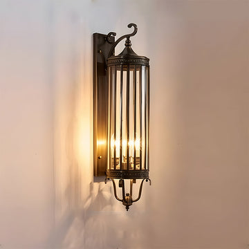 Elegant Outdoor Wall Light | Brass Outdoor Sconce with Weatherproof Design | Timeless Lantern for Stylish Entryways