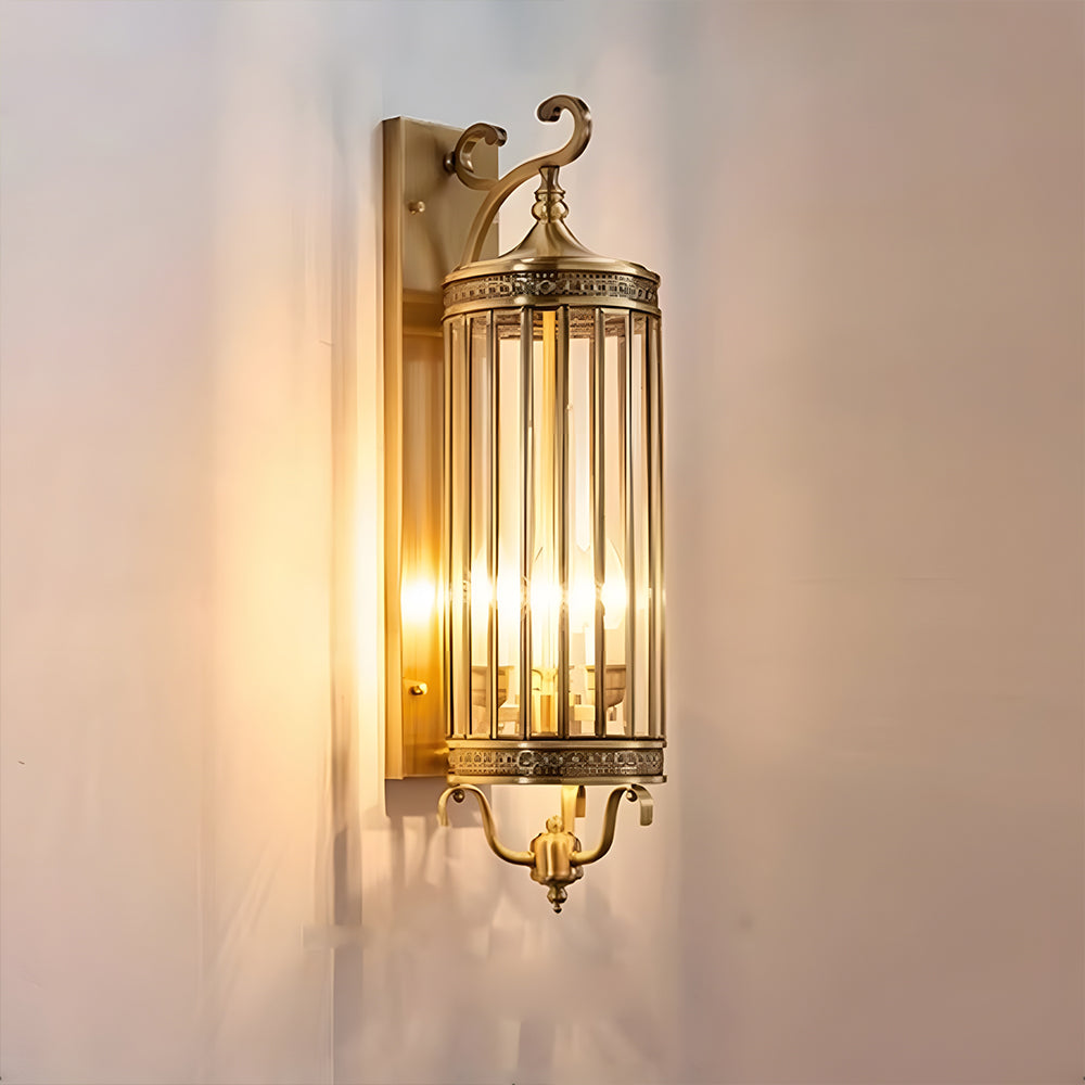 Elegant Outdoor Wall Light | Brass Outdoor Sconce with Weatherproof Design | Timeless Lantern for Stylish Entryways