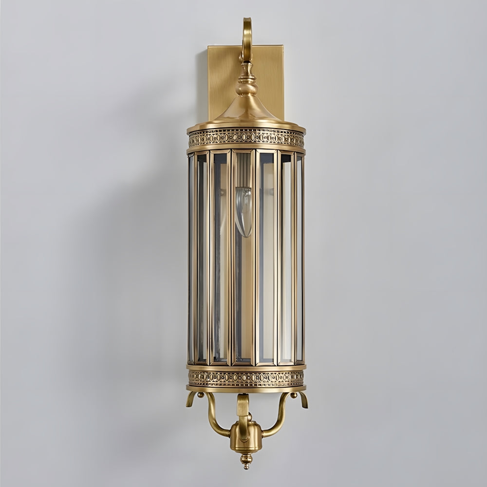 Elegant Outdoor Wall Light | Brass Outdoor Sconce with Weatherproof Design | Timeless Lantern for Stylish Entryways
