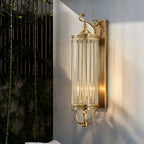 Elegant Outdoor Wall Light | Brass Outdoor Sconce with Weatherproof Design | Timeless Lantern for Stylish Entryways