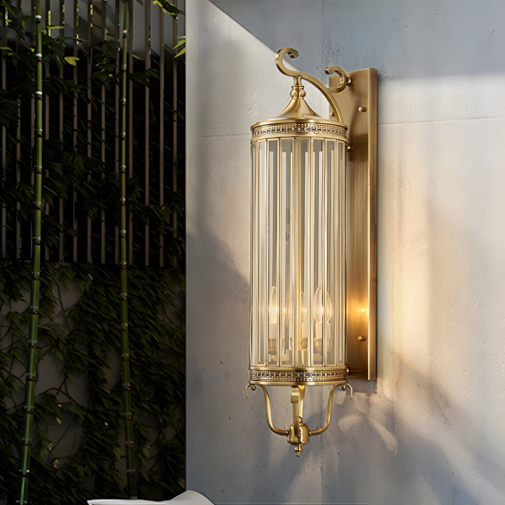 Elegant Outdoor Wall Light | Brass Outdoor Sconce with Weatherproof Design | Timeless Lantern for Stylish Entryways