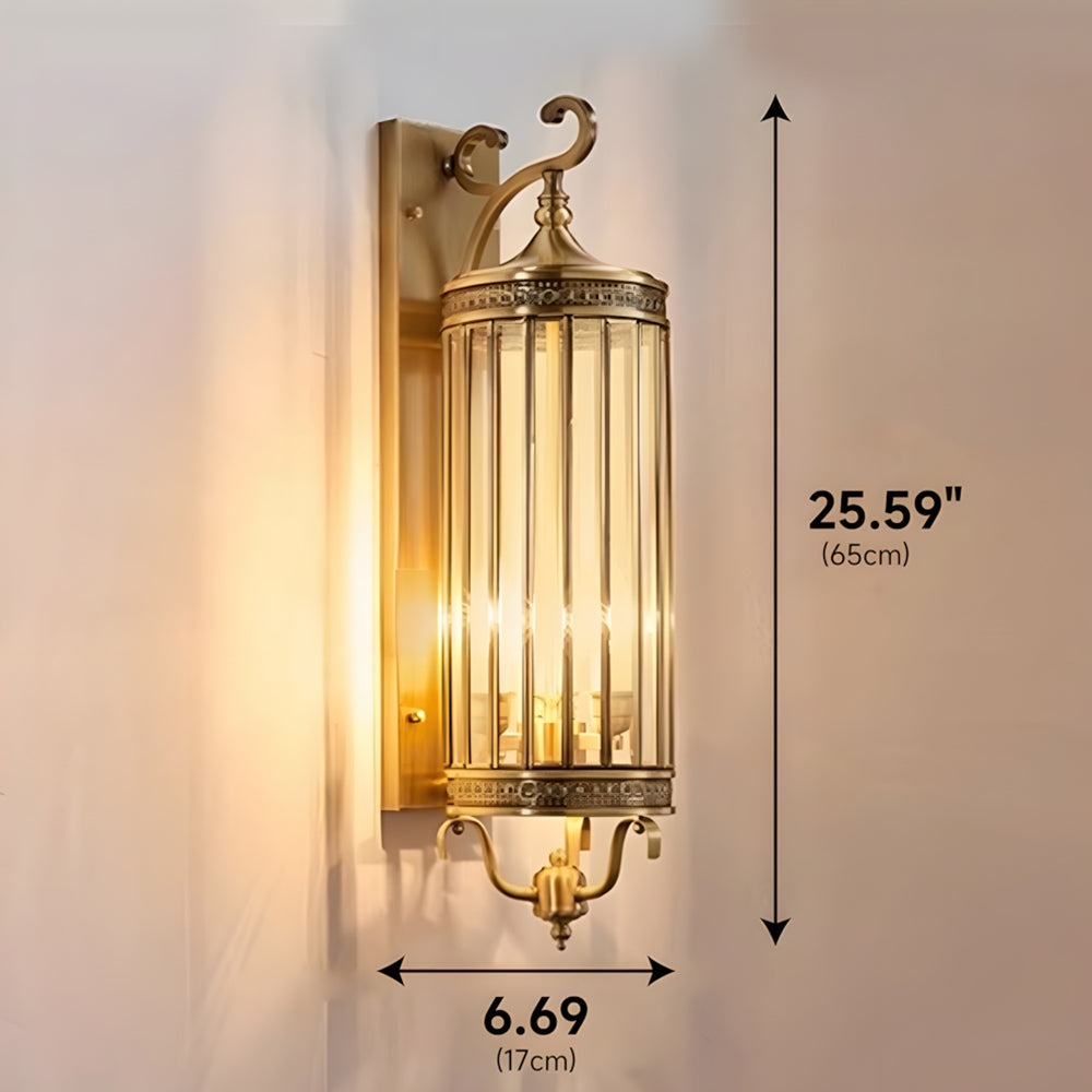Elegant Outdoor Wall Light | Brass Outdoor Sconce with Weatherproof Design | Timeless Lantern for Stylish Entryways