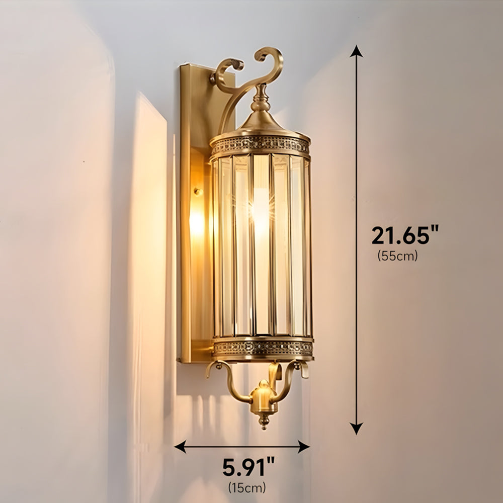 Elegant Outdoor Wall Light | Brass Outdoor Sconce with Weatherproof Design | Timeless Lantern for Stylish Entryways