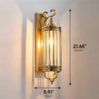 Elegant Outdoor Wall Light | Brass Outdoor Sconce with Weatherproof Design | Timeless Lantern for Stylish Entryways