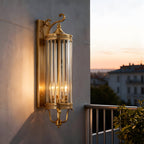 Elegant Outdoor Wall Light | Brass Outdoor Sconce with Weatherproof Design | Timeless Lantern for Stylish Entryways