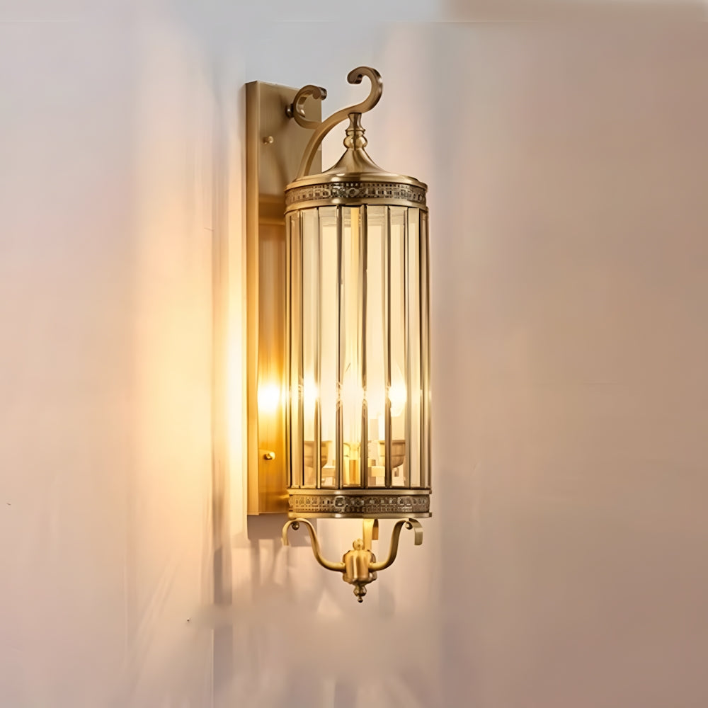 Elegant Outdoor Wall Light | Brass Outdoor Sconce with Weatherproof Design | Timeless Lantern for Stylish Entryways