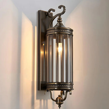 Elegant Outdoor Wall Light | Brass Outdoor Sconce with Weatherproof Design | Timeless Lantern for Stylish Entryways