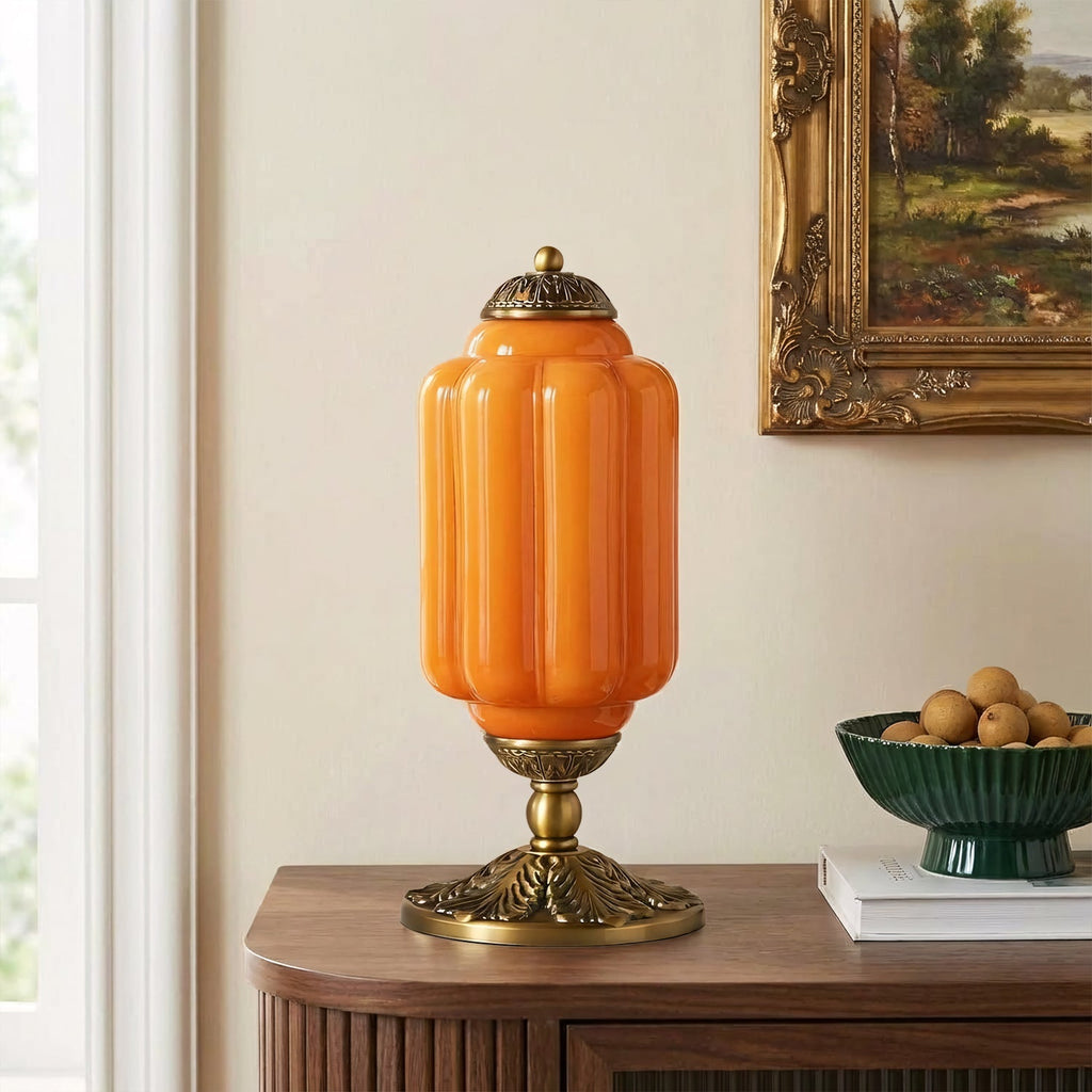Elegant Retro Cream Milk Glass Table Lamp with Ribbed Shade | Stylish Nightstand Lighting for Cozy Ambience