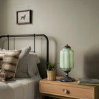 Elegant Retro Cream Milk Glass Table Lamp with Ribbed Shade | Stylish Nightstand Lighting for Cozy Ambience