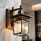 Elegant Retro Outdoor Wall Sconce with Waterproof Design | Durable Aluminum & Glass for Cozy Illumination