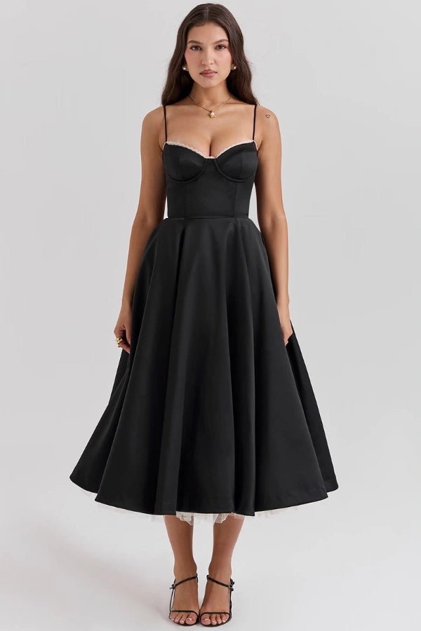 Elegant Satin Cocktail Dress with Lightweight Tulle Skirt for Glamorous Events