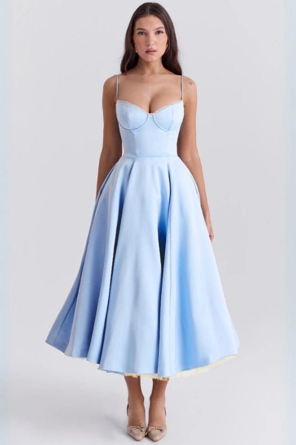Elegant Satin Cocktail Dress with Lightweight Tulle Skirt for Glamorous Events