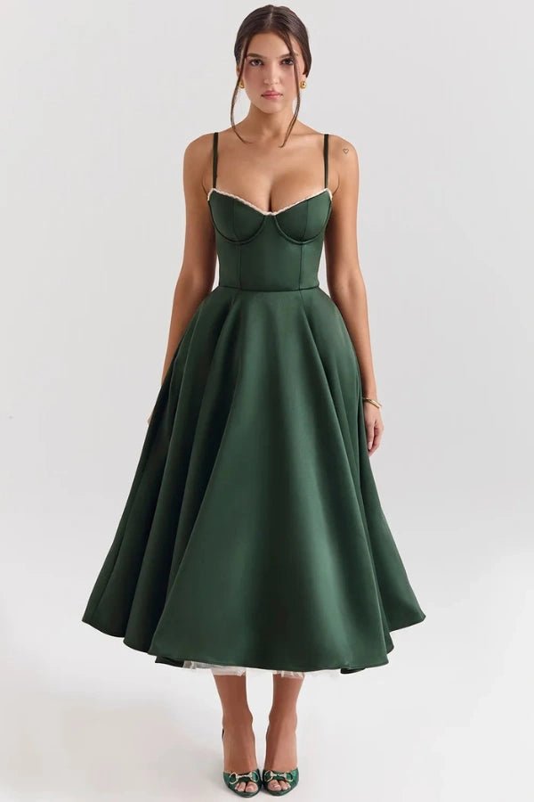 Elegant Satin Cocktail Dress with Lightweight Tulle Skirt for Glamorous Events