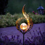 Elegant Solar Garden Light Stake with Cracked Glass Globe | IP65 Waterproof Design for Enchanting Outdoor Illumination