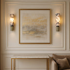 Elegant Stone Wall Sconce Light with LED Bulb | Copper Finish for Cozy Ambiance