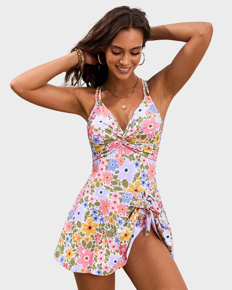 Elegant Swim Dress for Women with Tummy Control & Adjustable Straps | Flattering Swimdress for Beach Comfort
