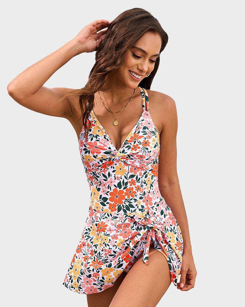 Elegant Swim Dress for Women with Tummy Control & Adjustable Straps | Flattering Swimdress for Beach Comfort