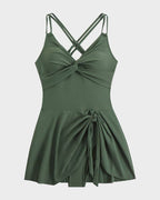 Elegant Swim Dress for Women with Tummy Control & Adjustable Straps | Flattering Swimdress for Beach Comfort