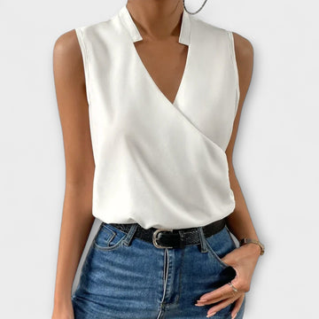 Elegant V-Neck Tank Top for Women with Breathable Fabric | Stylish Summer Blouse for Everyday Comfort