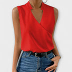 Elegant V-Neck Tank Top for Women with Breathable Fabric | Stylish Summer Blouse for Everyday Comfort