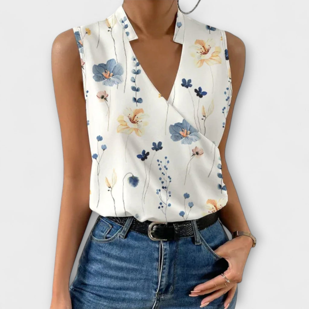Elegant V-Neck Tank Top for Women with Breathable Fabric | Stylish Summer Blouse for Everyday Comfort