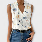 Elegant V-Neck Tank Top for Women with Breathable Fabric | Stylish Summer Blouse for Everyday Comfort