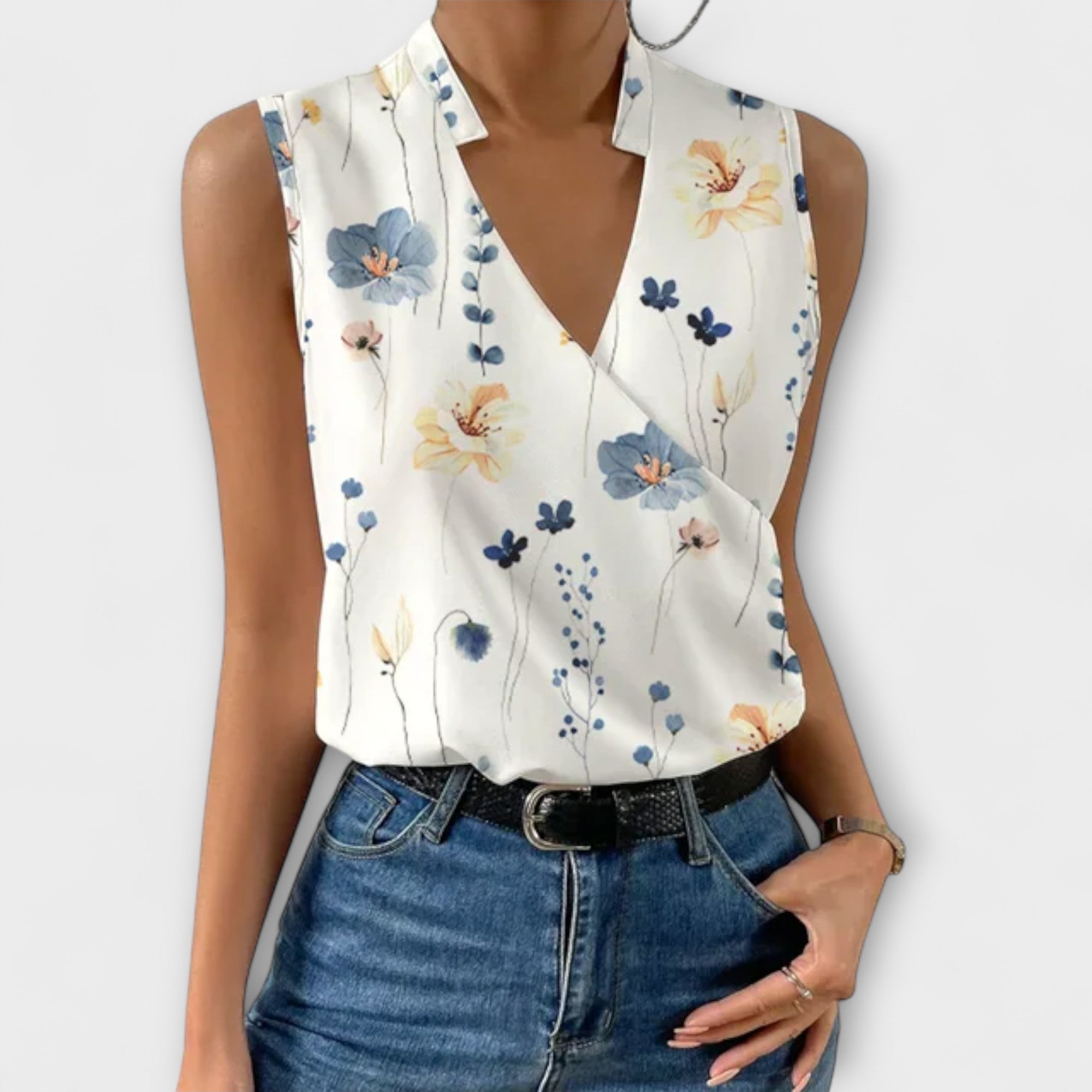 Elegant V-Neck Tank Top for Women with Breathable Fabric | Stylish Summer Blouse for Everyday Comfort