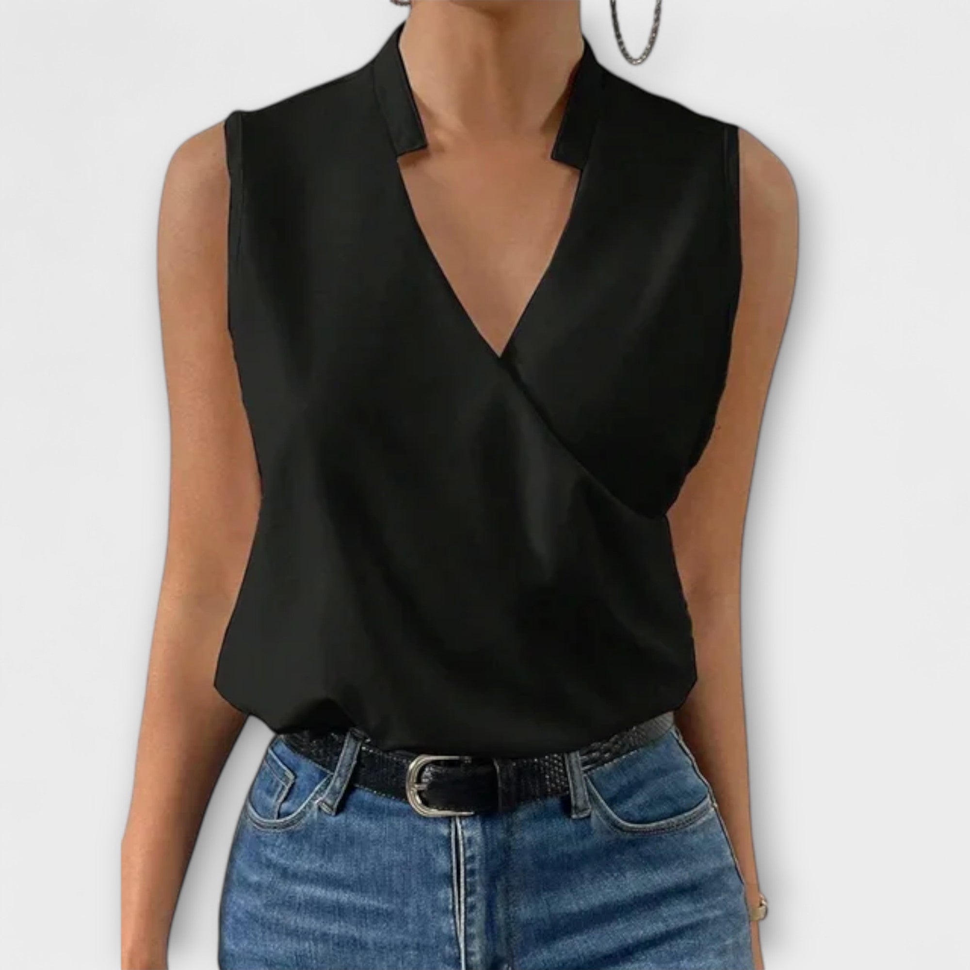 Elegant V-Neck Tank Top for Women with Breathable Fabric | Stylish Summer Blouse for Everyday Comfort
