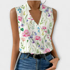 Elegant V-Neck Tank Top for Women with Breathable Fabric | Stylish Summer Blouse for Everyday Comfort