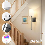 Elegant Wall Sconce Lighting Set of 2 with Remote Control - Dimmable LED Wall Lights for Versatile Home Decor